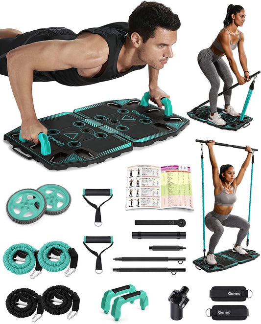 "Ultimate Portable Home Gym: Transform Your Body with 14 Exercise Accessories for Full Body Workouts!"