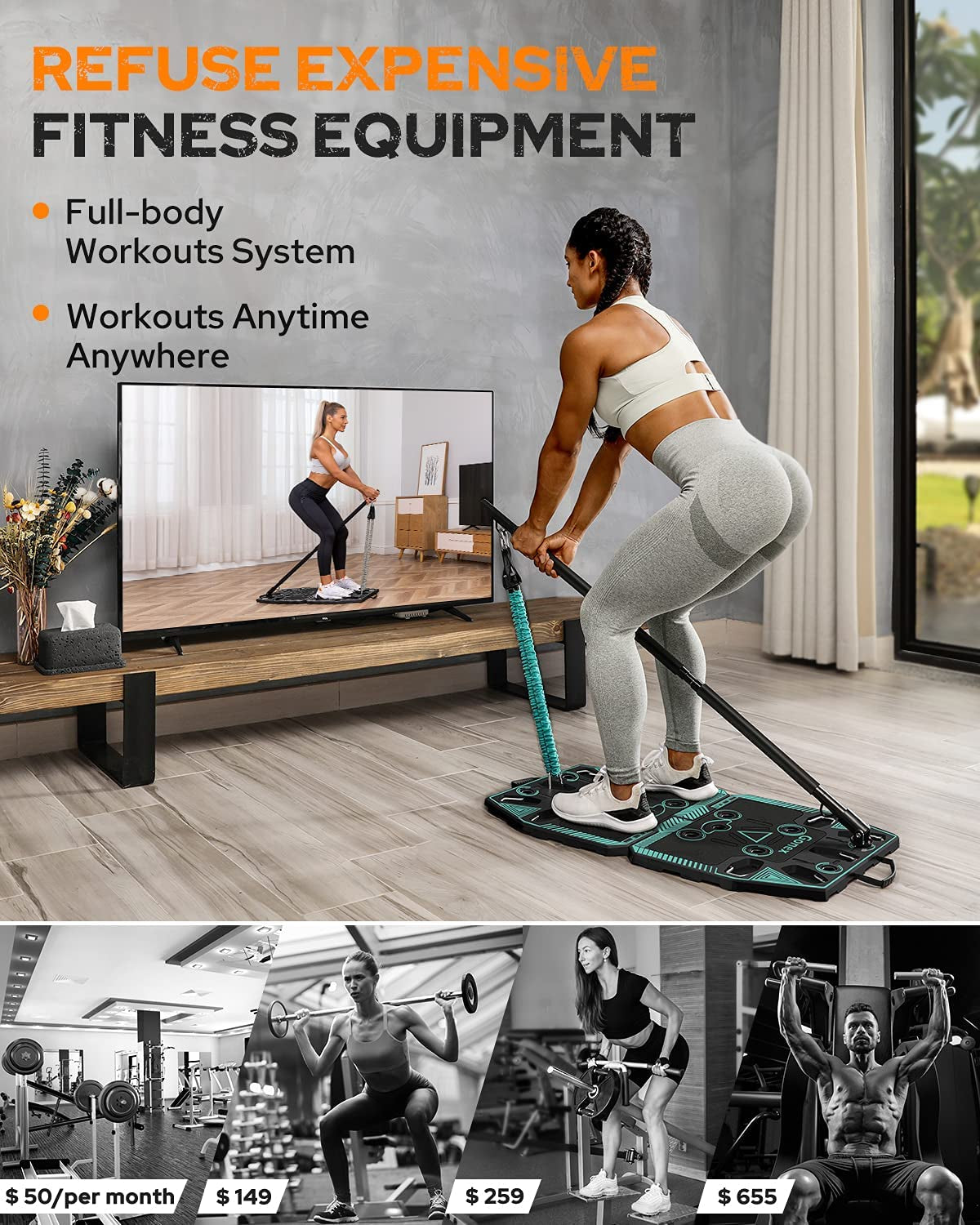 "Ultimate Portable Home Gym: Transform Your Body with 14 Exercise Accessories for Full Body Workouts!"